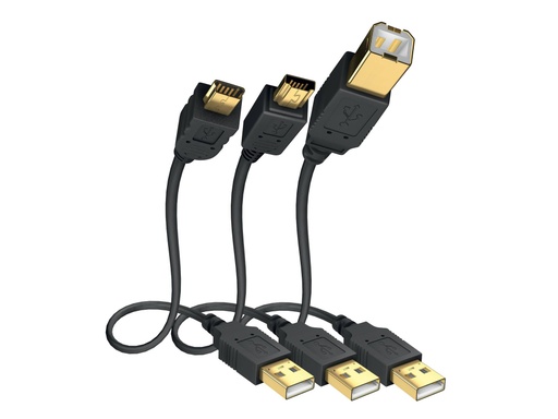 In-akustik Premium USB A <> USB B (v2.0) Datakabel